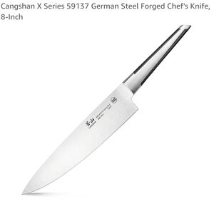 ❤️BUY 2 GET 1 FREE  Cangshan X Series 59137 German Steel Forged Chef's Knife, 8"